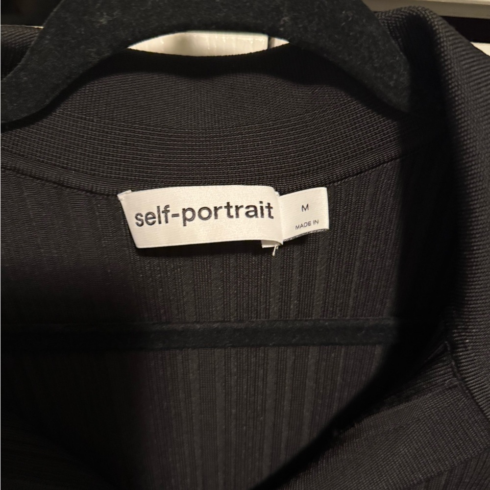 Self-Portrait Black Ribbed blouse with Heart Accents - Picture 5 of 6